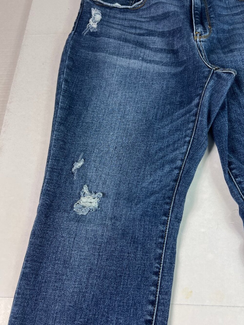 Judy Blue Jeans Women's Plus 34x28* Slim High Rise Blue Distressed Denim Tag 14W - Picture 4 of 16